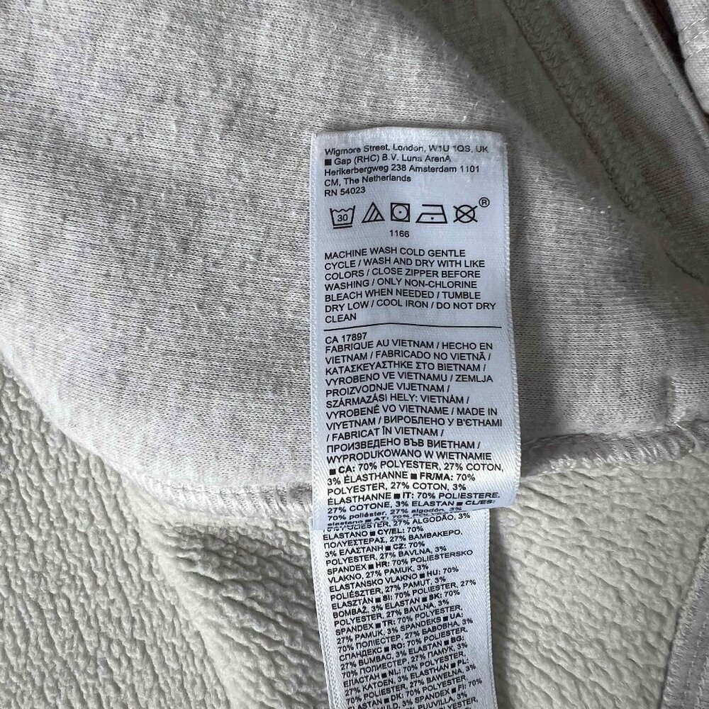 Athleta Cozy Karma Asym Pullover Wrap Sweatshirt Longsleeve Heather White XS - Picture 14 of 14